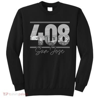 San Jose 408 Area Code Vintage Skyline California Sweatshirt