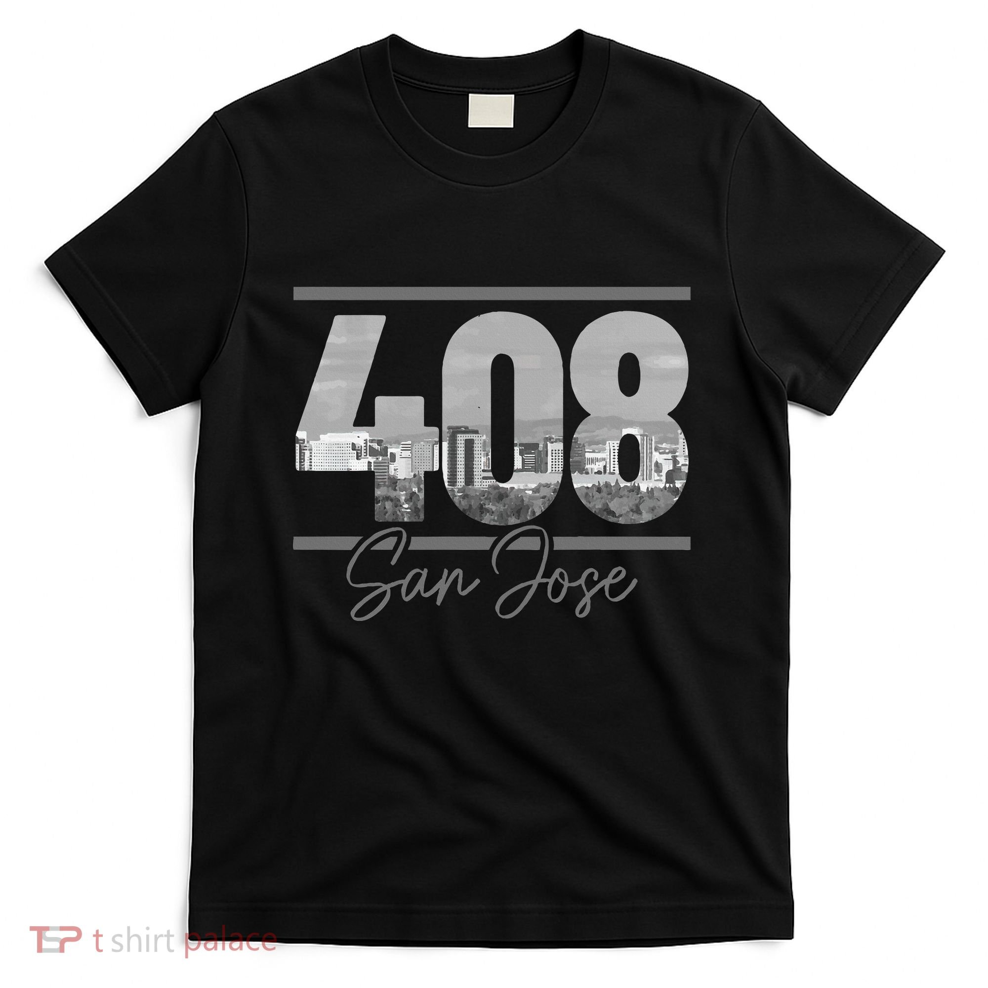 San Jose 408 Area Code Vintage Skyline California T-Shirt