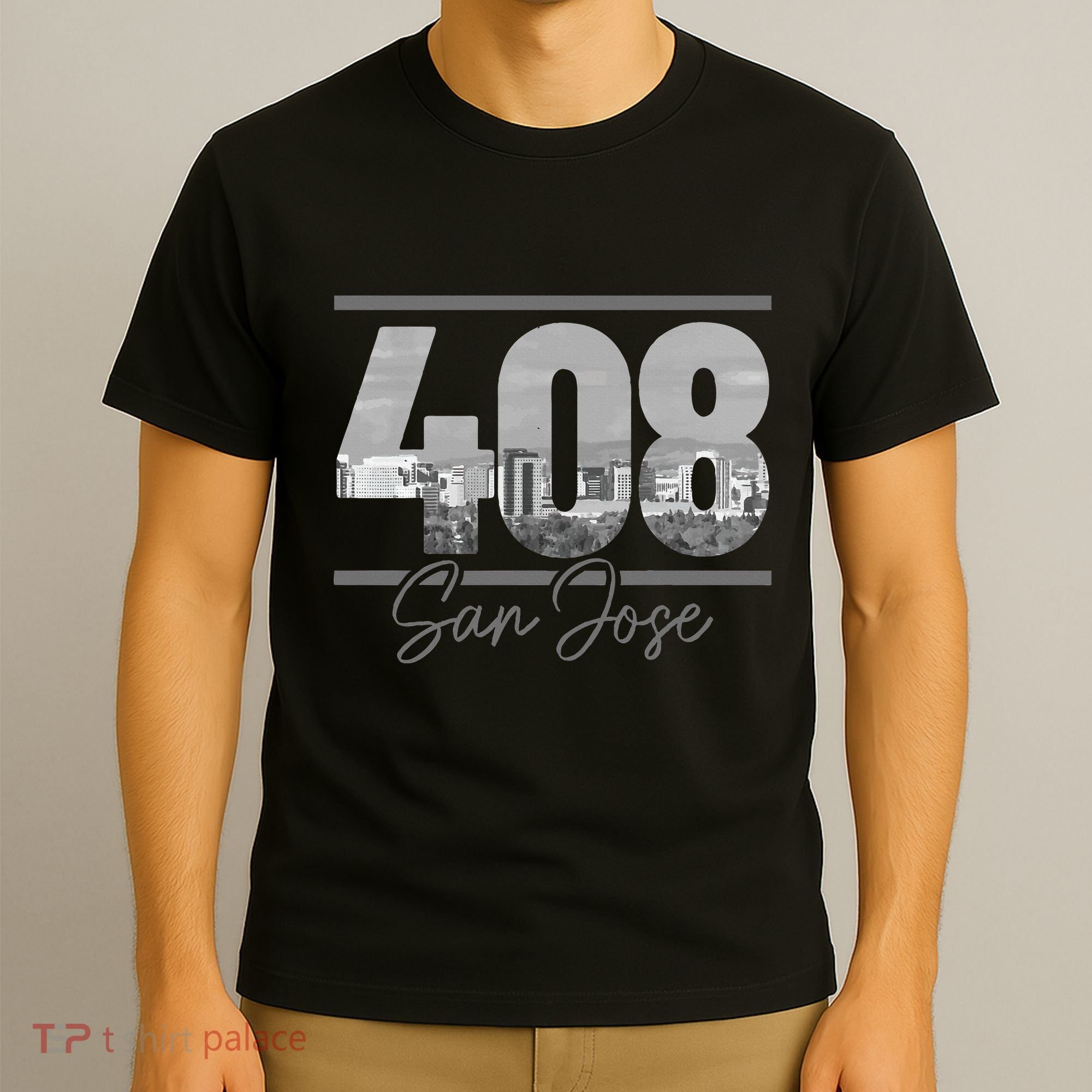 San Jose 408 Area Code Vintage Skyline California T-Shirt