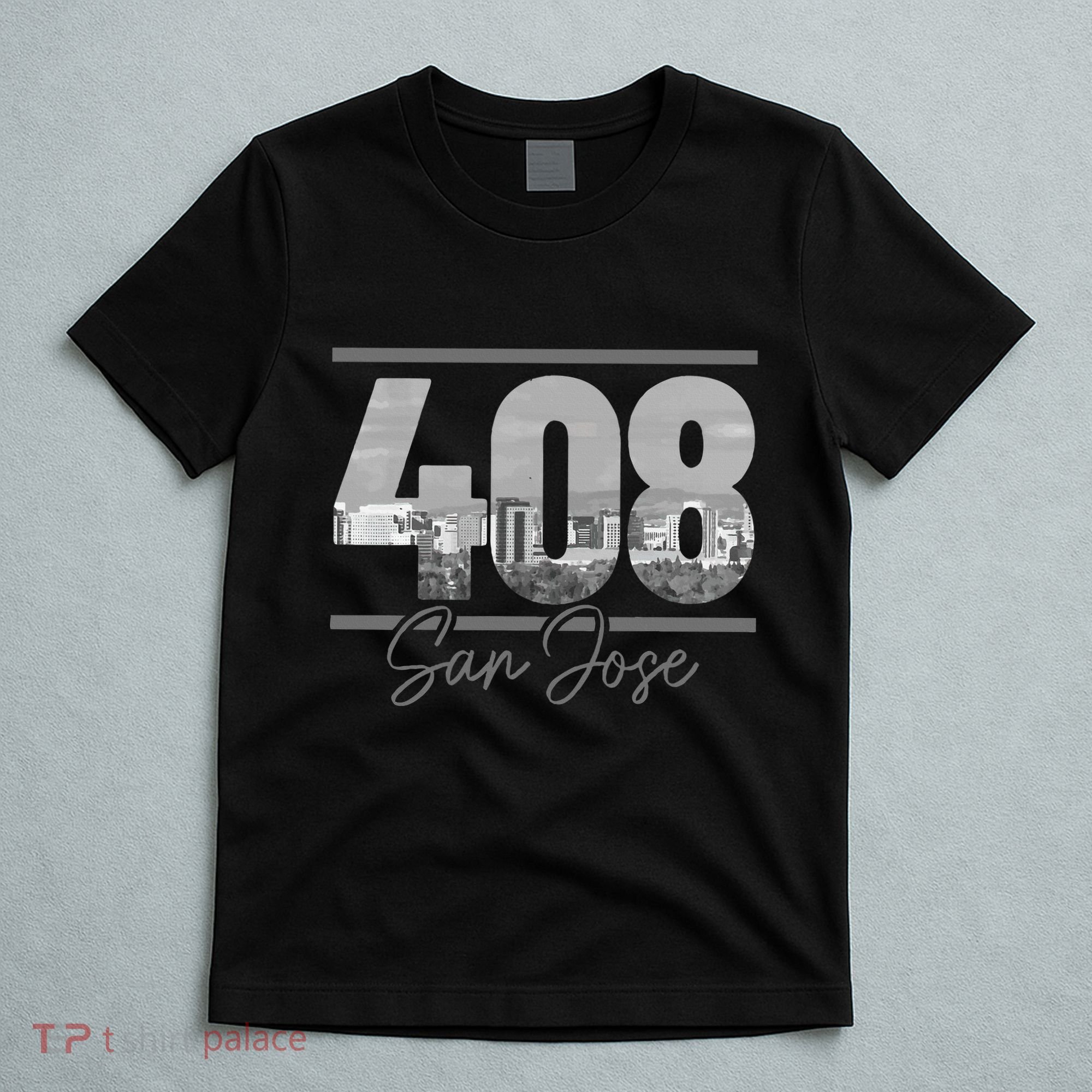 San Jose 408 Area Code Vintage Skyline California T-Shirt