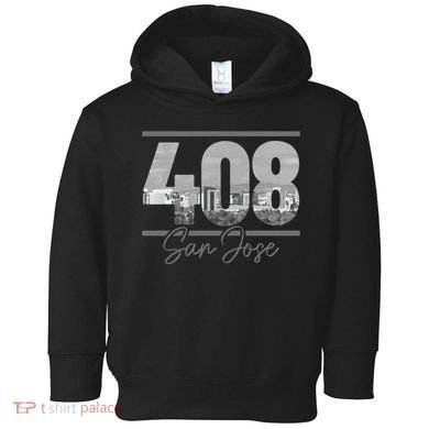 San Jose 408 Area Code Vintage Skyline California Toddler Hoodie