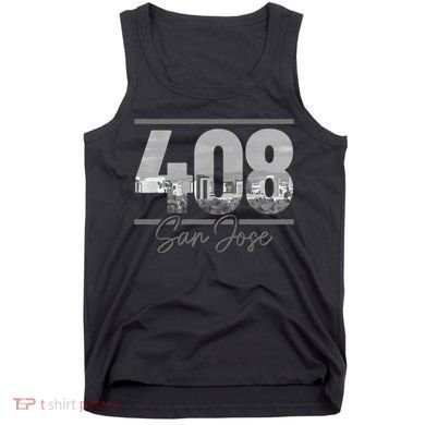 San Jose 408 Area Code Vintage Skyline California Tank Top