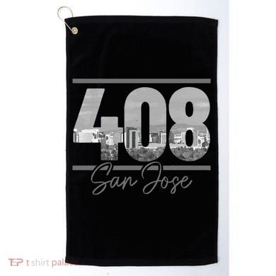 San Jose 408 Area Code Vintage Skyline California Golf Towel