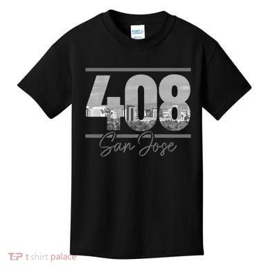 San Jose 408 Area Code Vintage Skyline California Kids T-Shirt