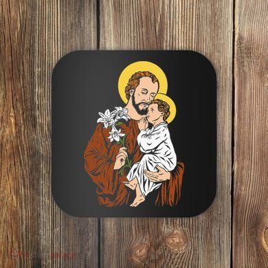 St Joseph and Child Jesus Consecration 2021 Catholic Saint Coaster