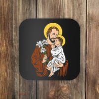 St Joseph and Child Jesus Consecration 2021 Catholic Saint Coaster thumb 0