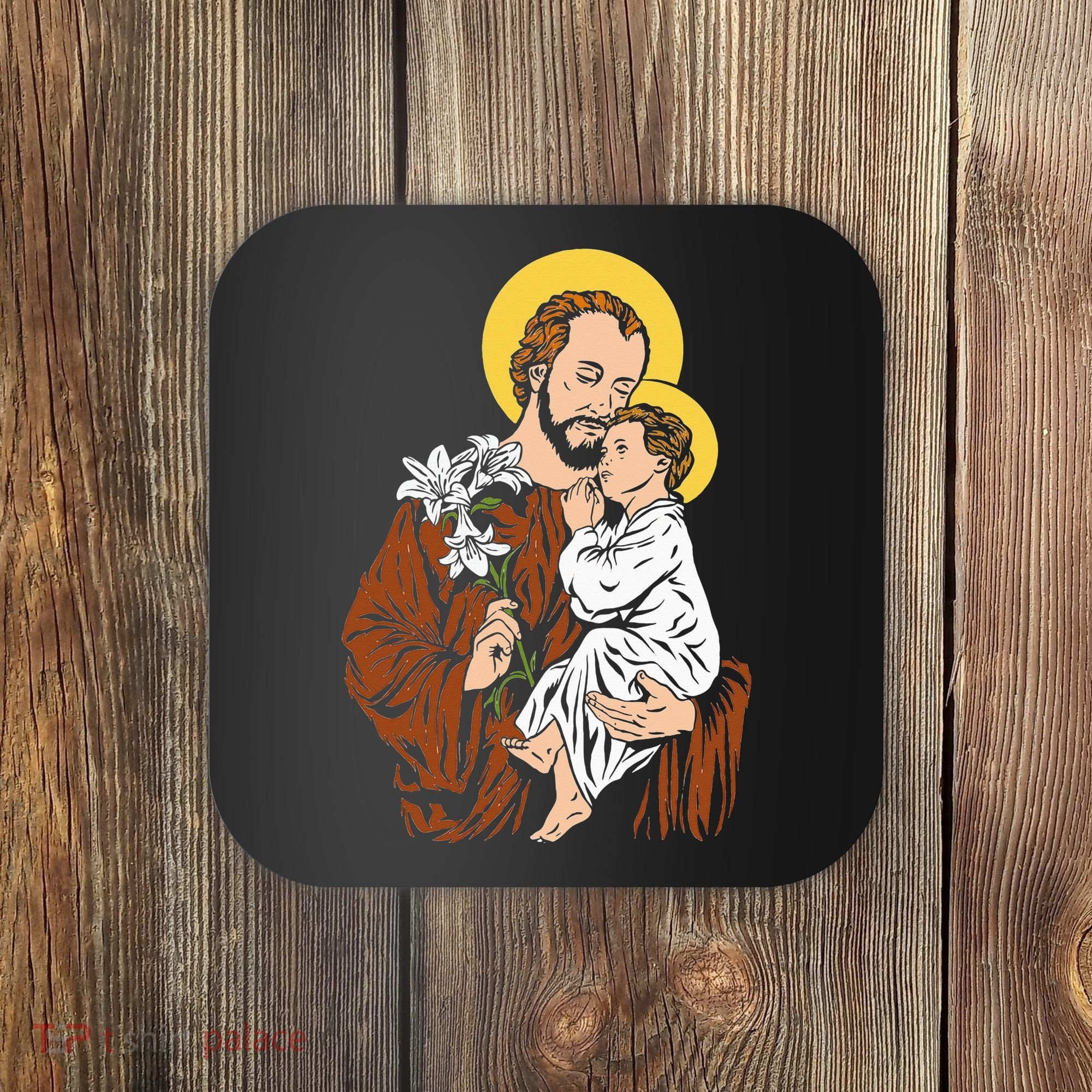 St Joseph and Child Jesus Consecration 2021 Catholic Saint Coaster