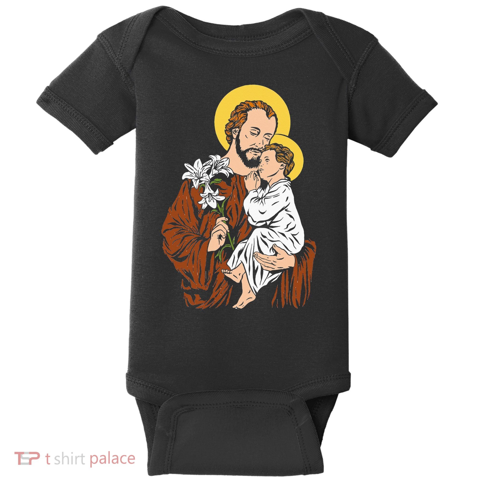 St Joseph and Child Jesus Consecration 2021 Catholic Saint Baby Bodysuit