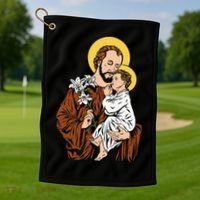 St Joseph and Child Jesus Consecration 2021 Catholic Saint Golf Towel thumb 1