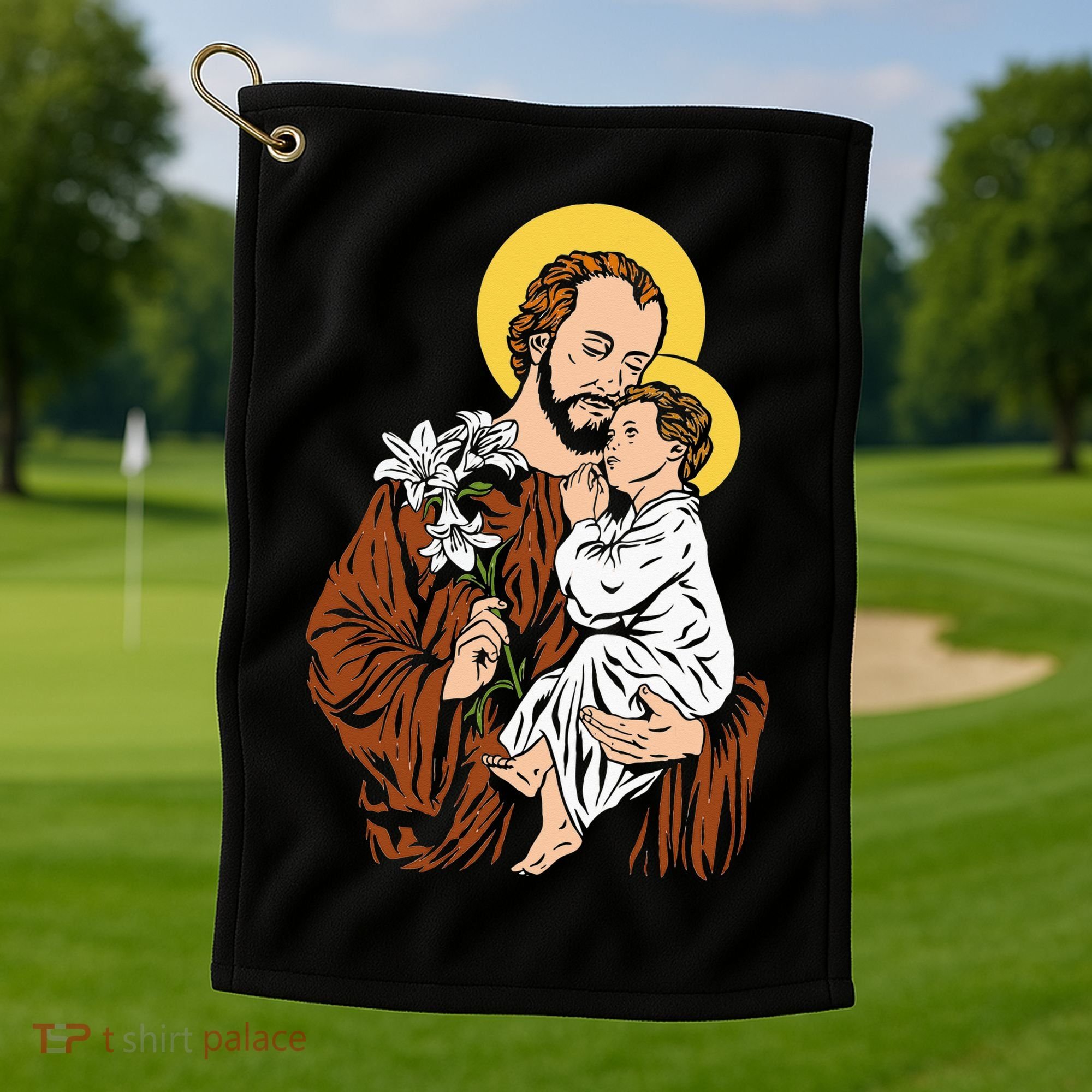 St Joseph and Child Jesus Consecration 2021 Catholic Saint Golf Towel