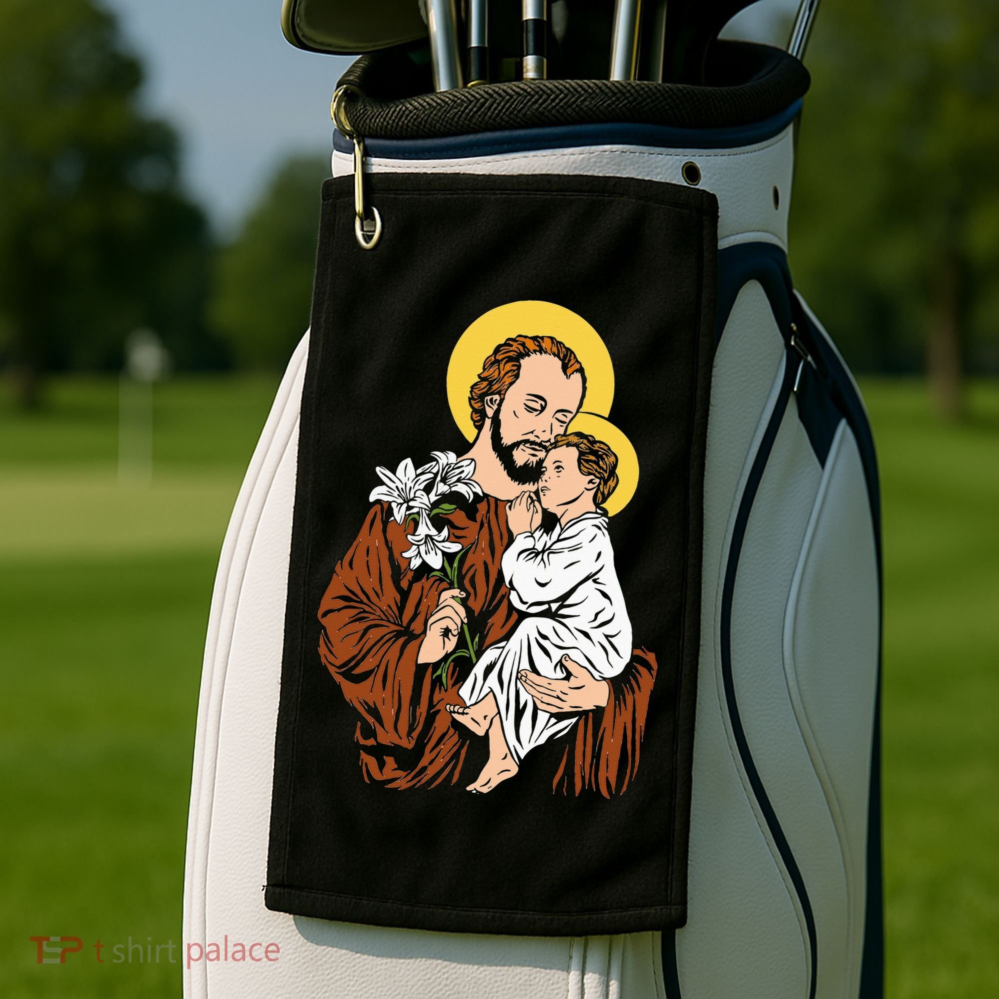 St Joseph and Child Jesus Consecration 2021 Catholic Saint Golf Towel