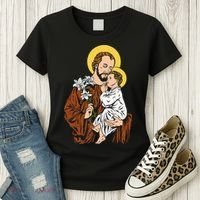 St Joseph and Child Jesus Consecration 2021 Catholic Saint Women's T-Shirt thumb 3