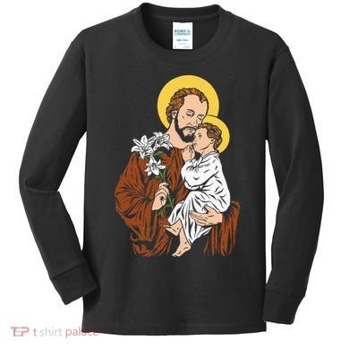 St Joseph and Child Jesus Consecration 2021 Catholic Saint Kids Long Sleeve Shirt