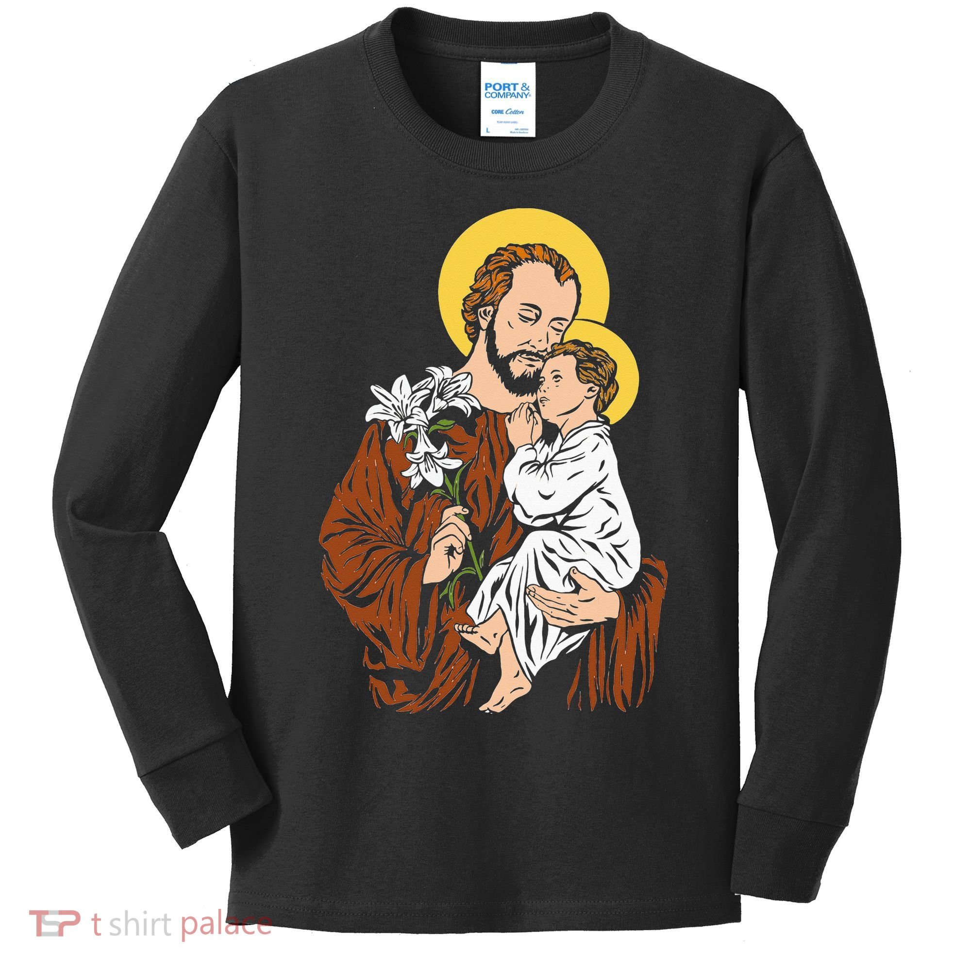 St Joseph and Child Jesus Consecration 2021 Catholic Saint Kids Long Sleeve Shirt