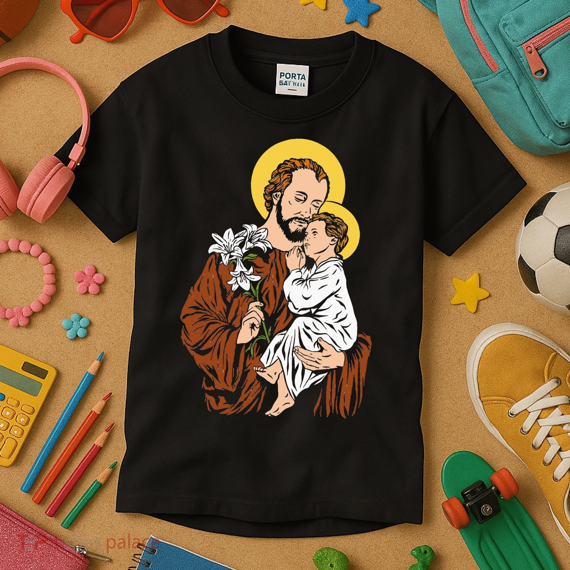 St Joseph and Child Jesus Consecration 2021 Catholic Saint Kids T-Shirt