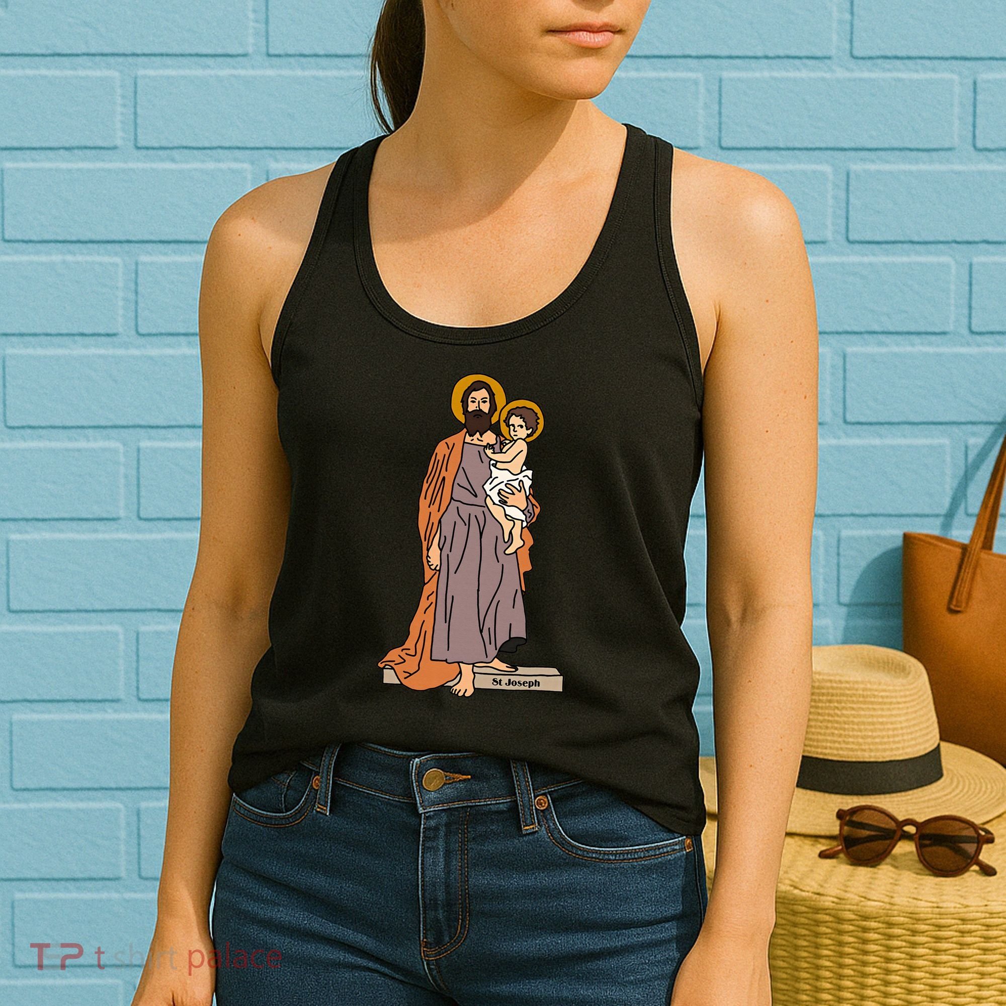 St Joseph and Child Jesus Consecration Catholic Saint Women's Tank Top