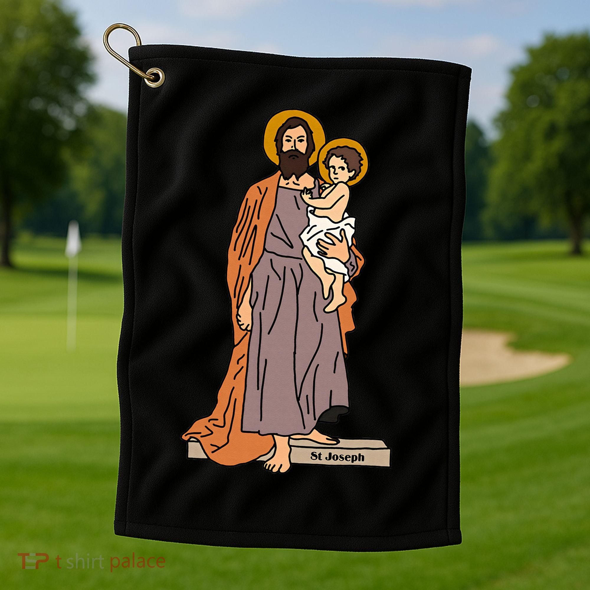 St Joseph and Child Jesus Consecration Catholic Saint Golf Towel