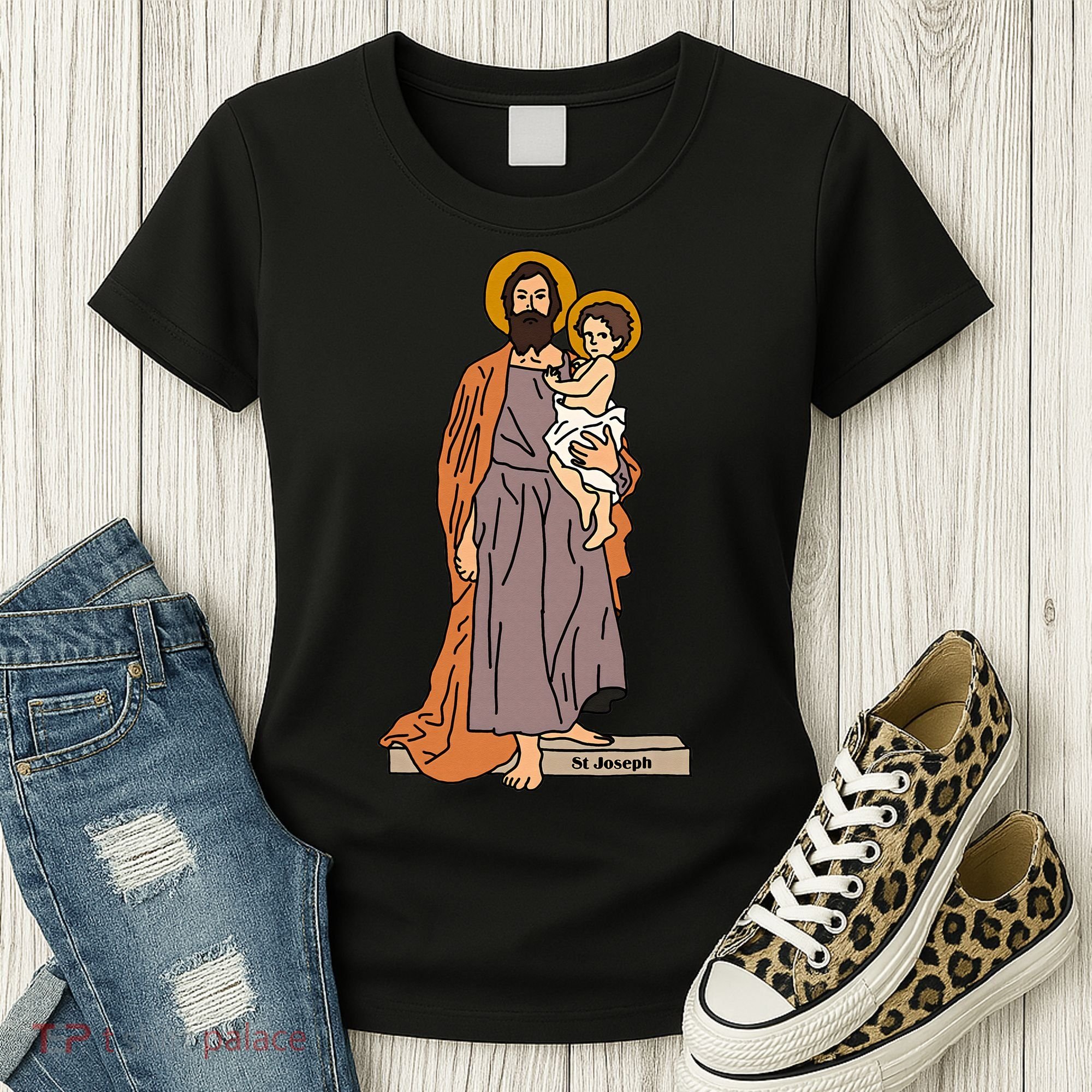 St Joseph and Child Jesus Consecration Catholic Saint Women's T-Shirt