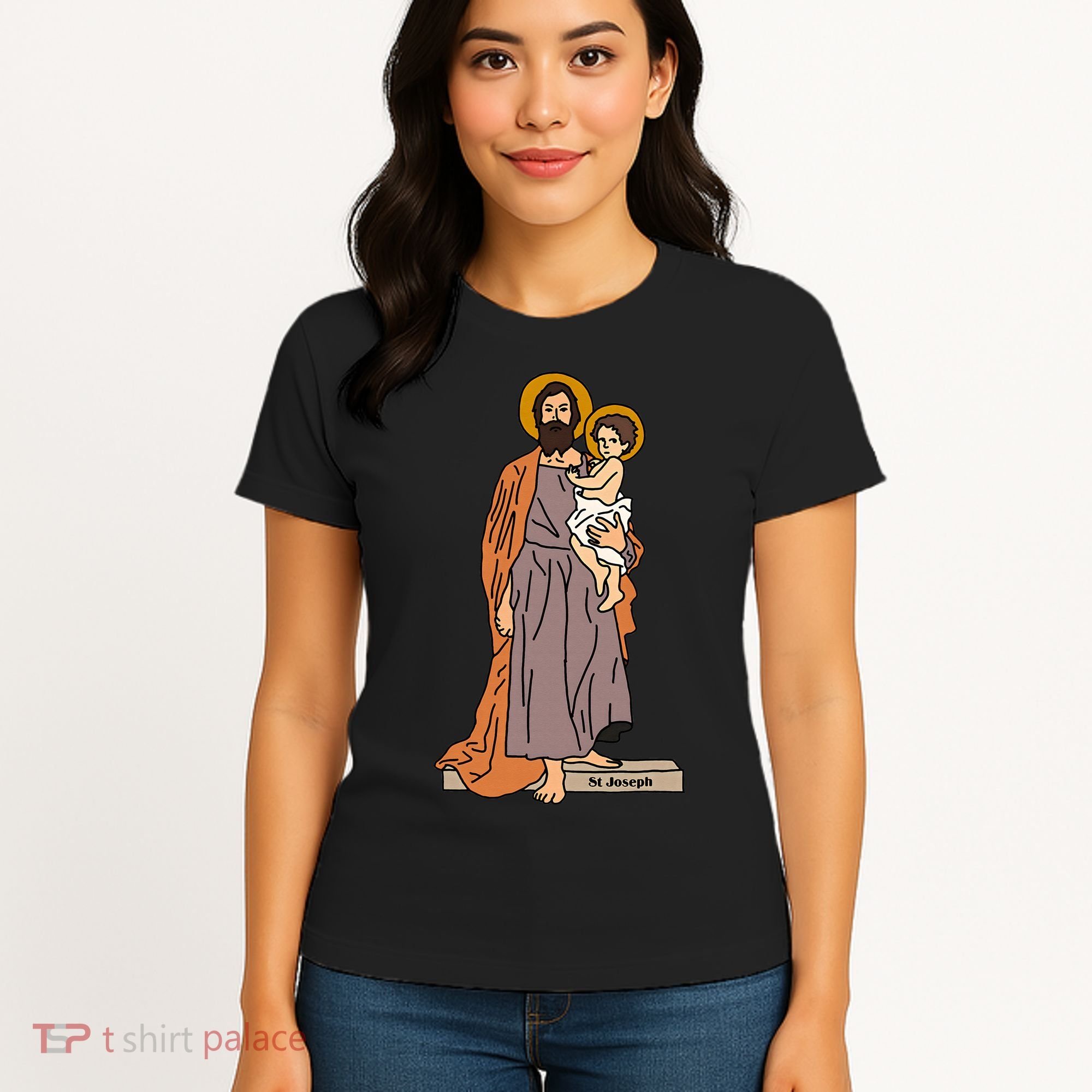 St Joseph and Child Jesus Consecration Catholic Saint Women's T-Shirt