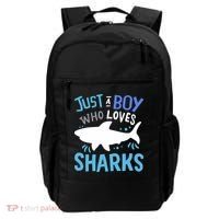 Shark Just A Boy Who Loves Sharks Gift Backpack thumb 0
