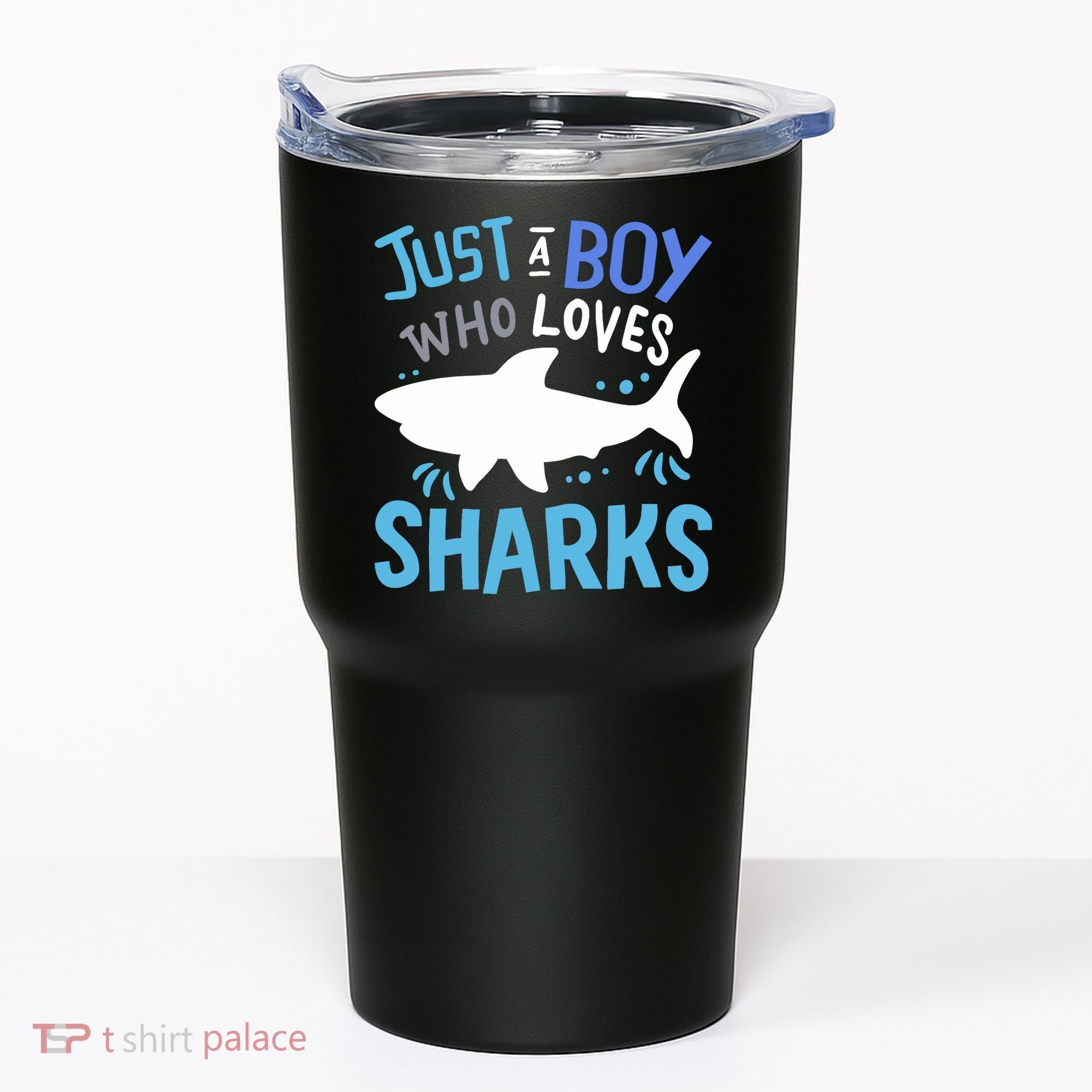 Shark Just A Boy Who Loves Sharks Gift Tumbler