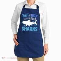 Shark Just A Boy Who Loves Sharks Gift Apron thumb 2