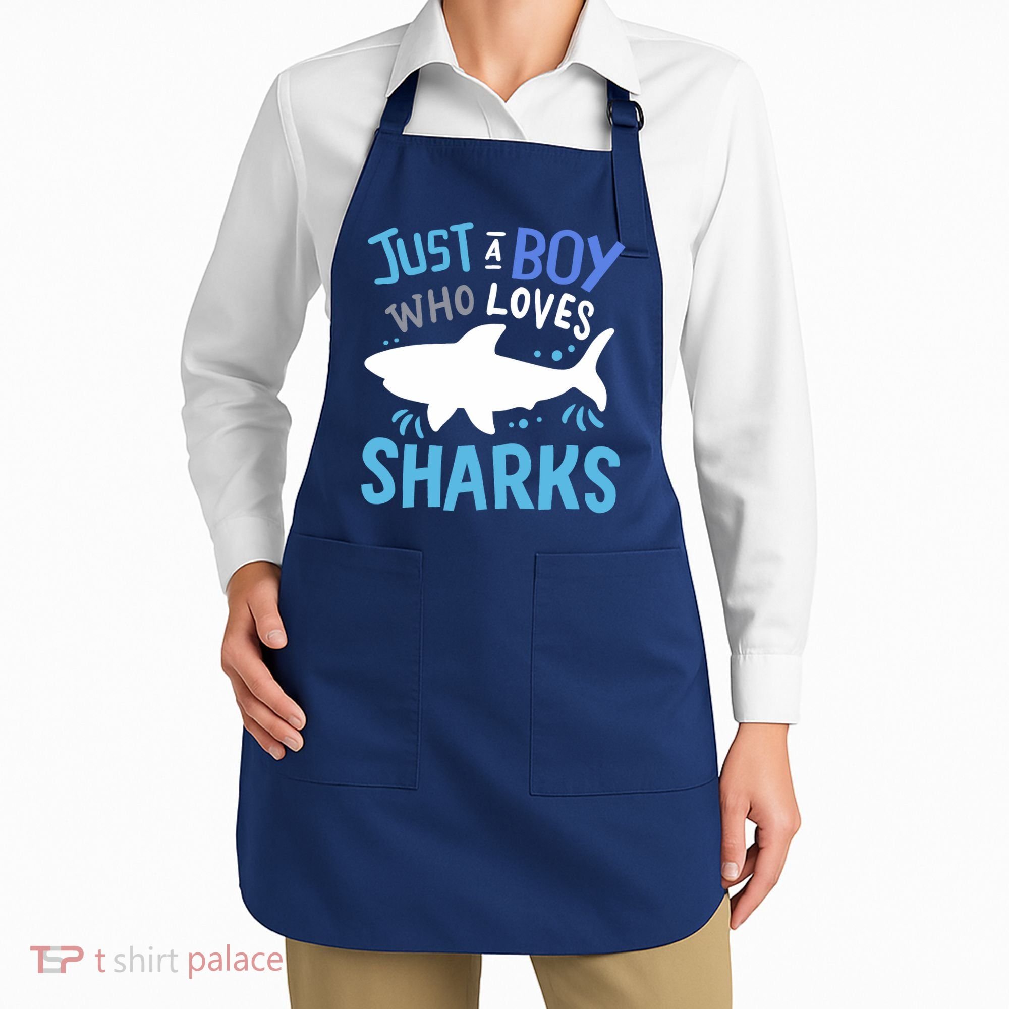 Shark Just A Boy Who Loves Sharks Gift Apron