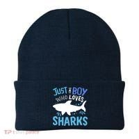 Shark Just A Boy Who Loves Sharks Gift Beanie thumb 0