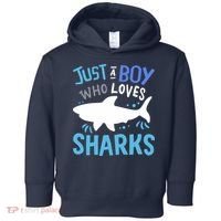 Shark Just A Boy Who Loves Sharks Gift Toddler Hoodie thumb 0