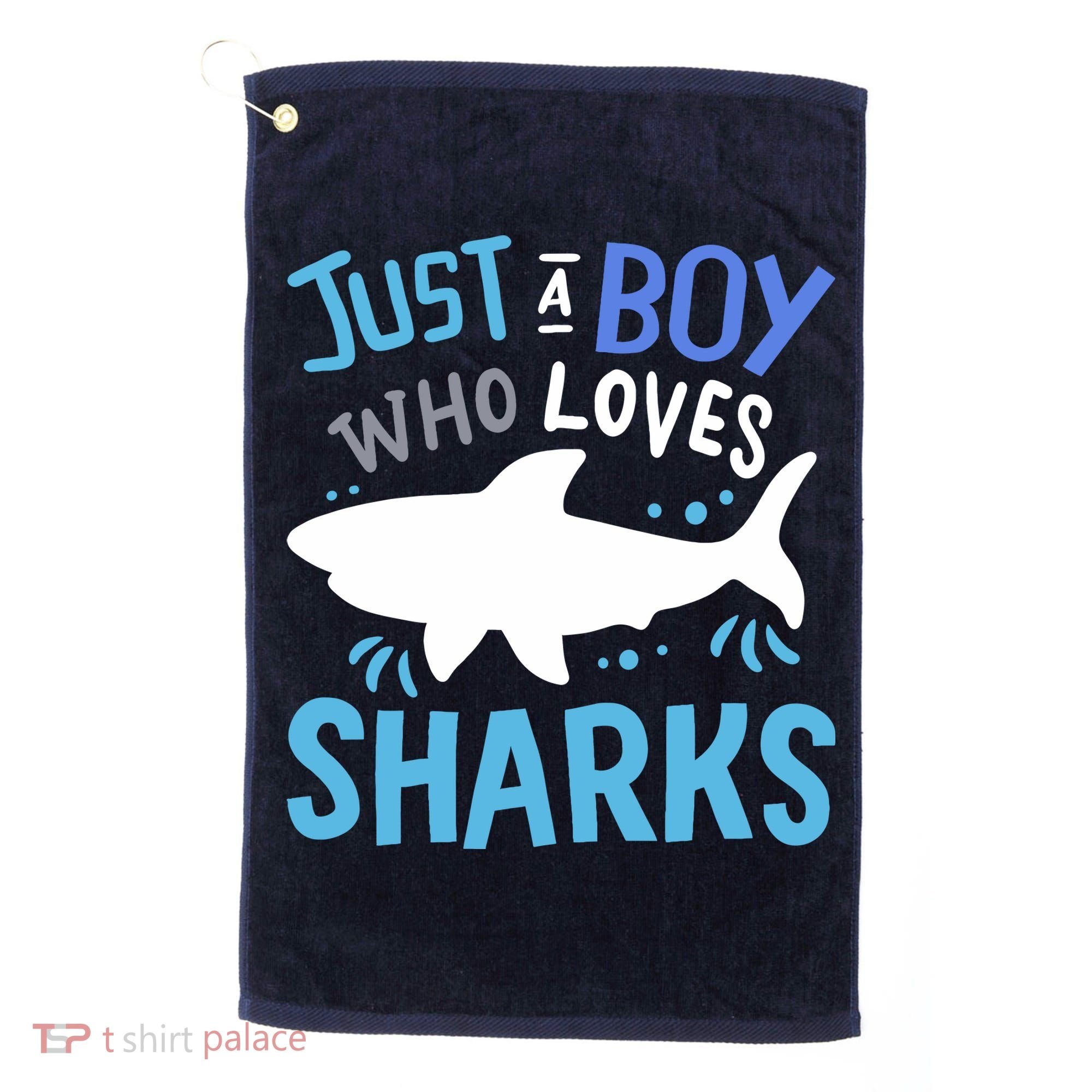 Shark Just A Boy Who Loves Sharks Gift Golf Towel