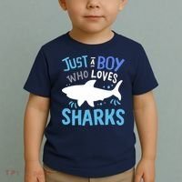 Shark Just A Boy Who Loves Sharks Gift Toddler T-Shirt thumb 2