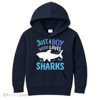 Shark Just A Boy Who Loves Sharks Gift Kids Hoodie thumb 0