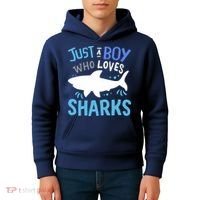 Shark Just A Boy Who Loves Sharks Gift Kids Hoodie thumb 4
