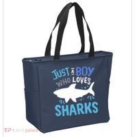 Shark Just A Boy Who Loves Sharks Gift Tote Bag thumb 2