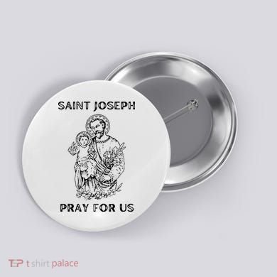 Saint Joseph All Saints Day, St Joseph, Catholic Button