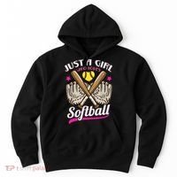 Softball Just A Girl Who Loves Softball Softball Player TShirt Hoodie thumb 0