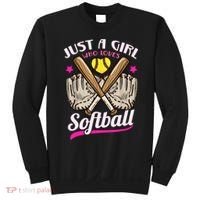 Softball Just A Girl Who Loves Softball Softball Player TShirt Sweatshirt thumb 0