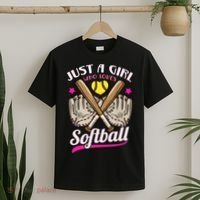 Softball Just A Girl Who Loves Softball Softball Player TShirt T-Shirt thumb 2
