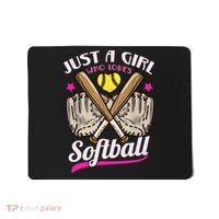 Softball Just A Girl Who Loves Softball Softball Player TShirt Mousepad thumb 0