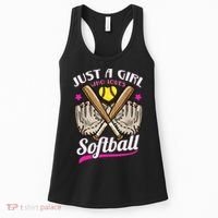 Softball Just A Girl Who Loves Softball Softball Player TShirt Women's Tank Top thumb 0