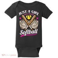 Softball Just A Girl Who Loves Softball Softball Player TShirt Baby Bodysuit thumb 0