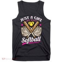 Softball Just A Girl Who Loves Softball Softball Player TShirt Tank Top thumb 0