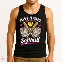 Softball Just A Girl Who Loves Softball Softball Player TShirt Tank Top thumb 3