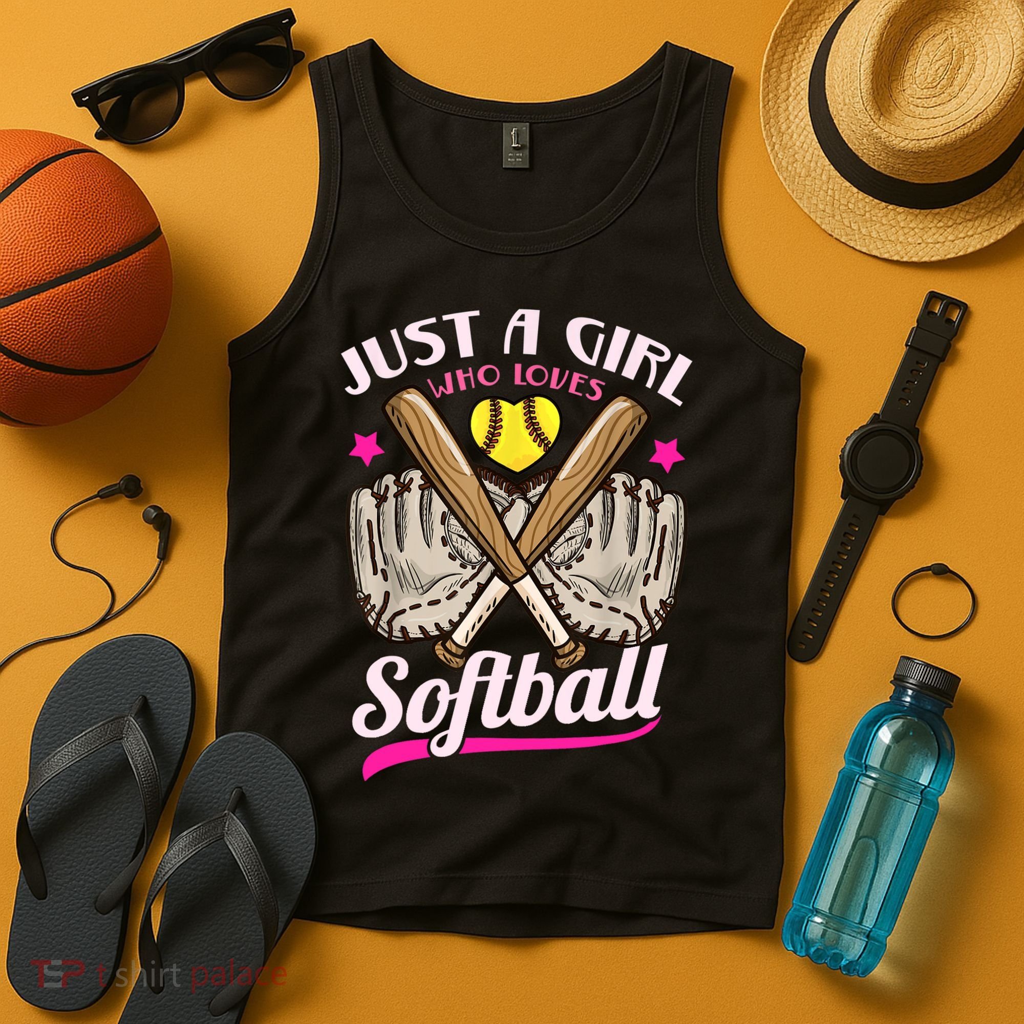 Softball Just A Girl Who Loves Softball Softball Player TShirt Tank Top