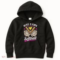 Softball Just A Girl Who Loves Softball Softball Player TShirt Kids Hoodie thumb 0