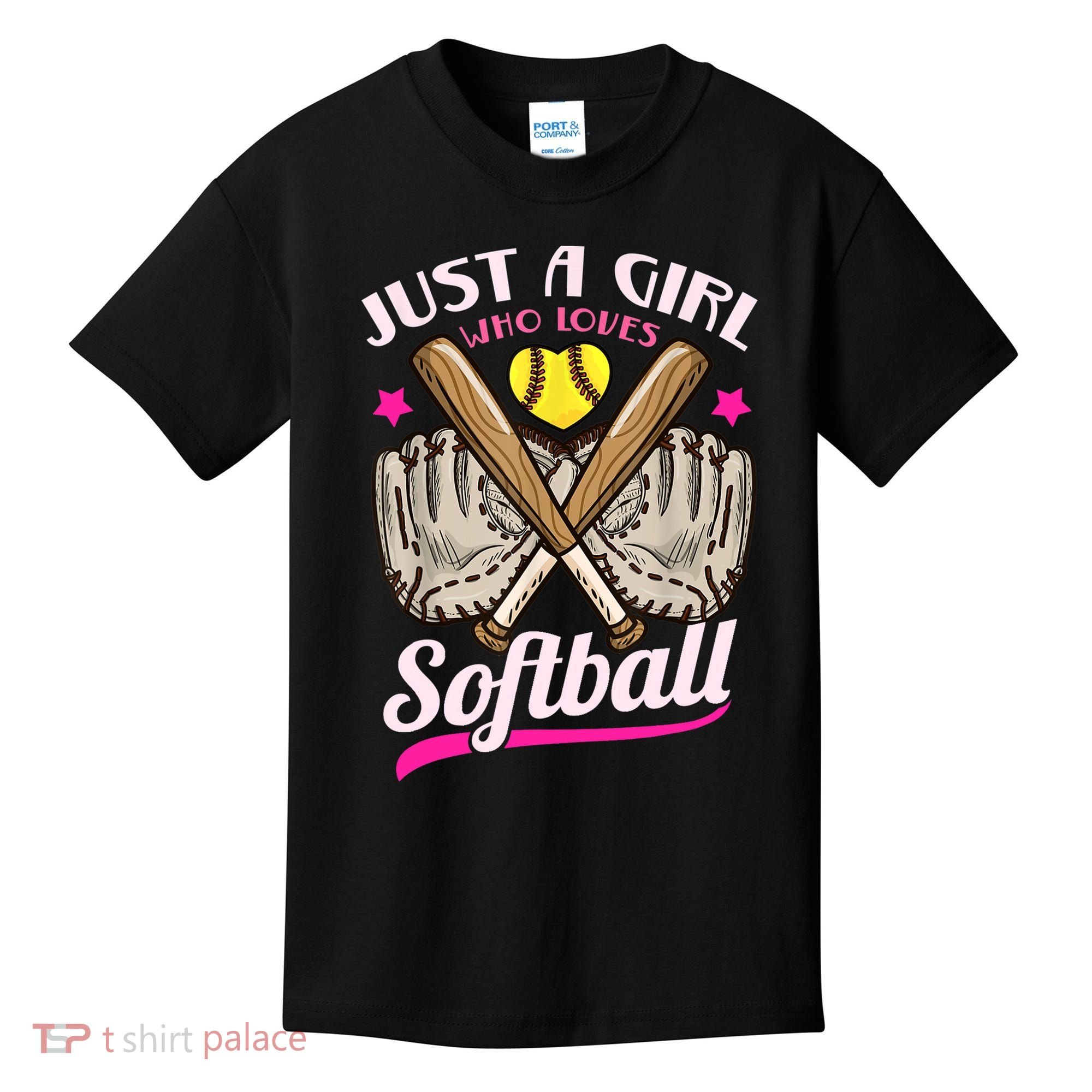 Softball Just A Girl Who Loves Softball Softball Player TShirt Kids T-Shirt