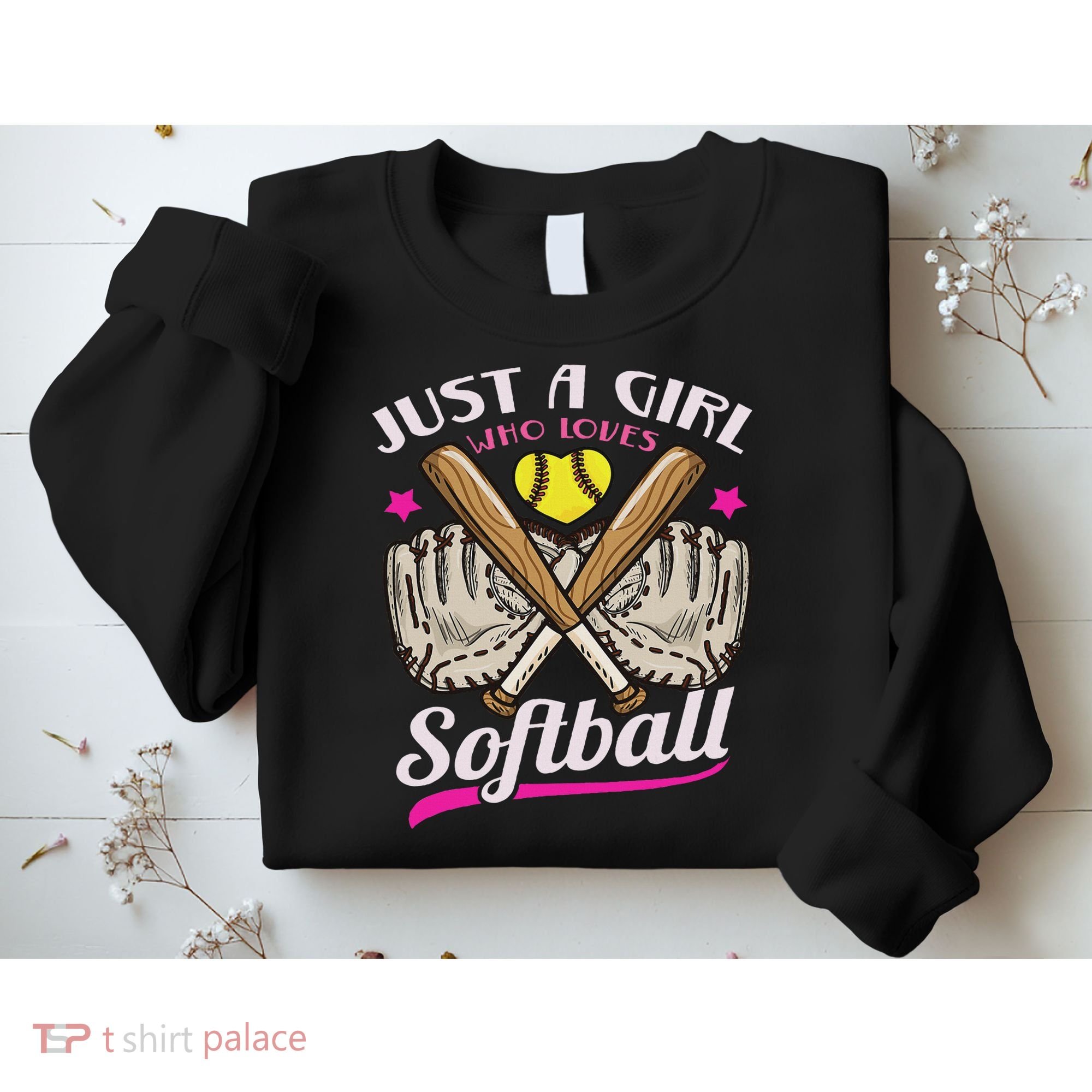 Softball Just A Girl Who Loves Softball Softball Player Sweatshirt