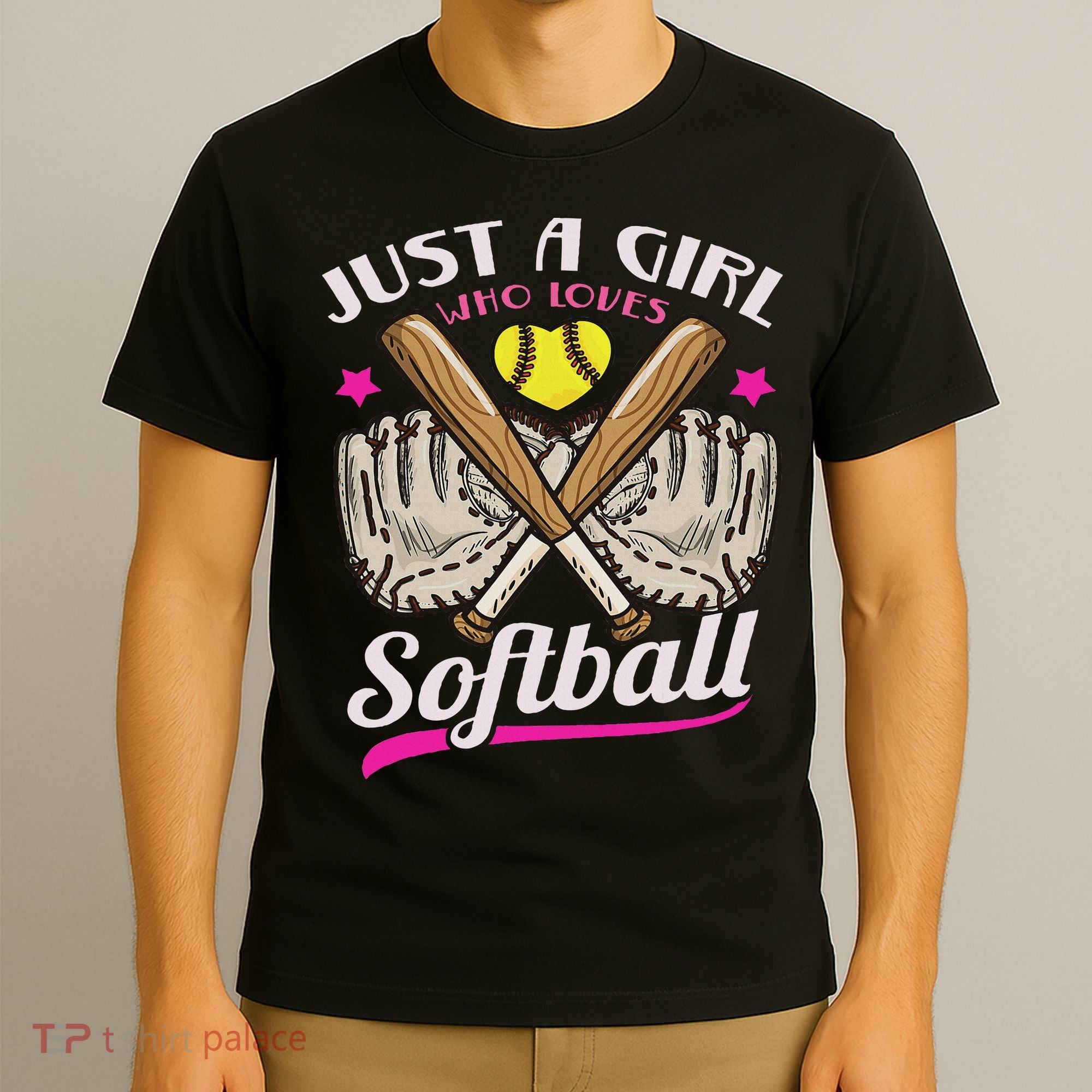 Softball Just A Girl Who Loves Softball Softball Player T-Shirt