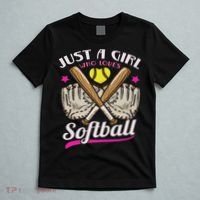 Softball Just A Girl Who Loves Softball Softball Player T-Shirt thumb 5