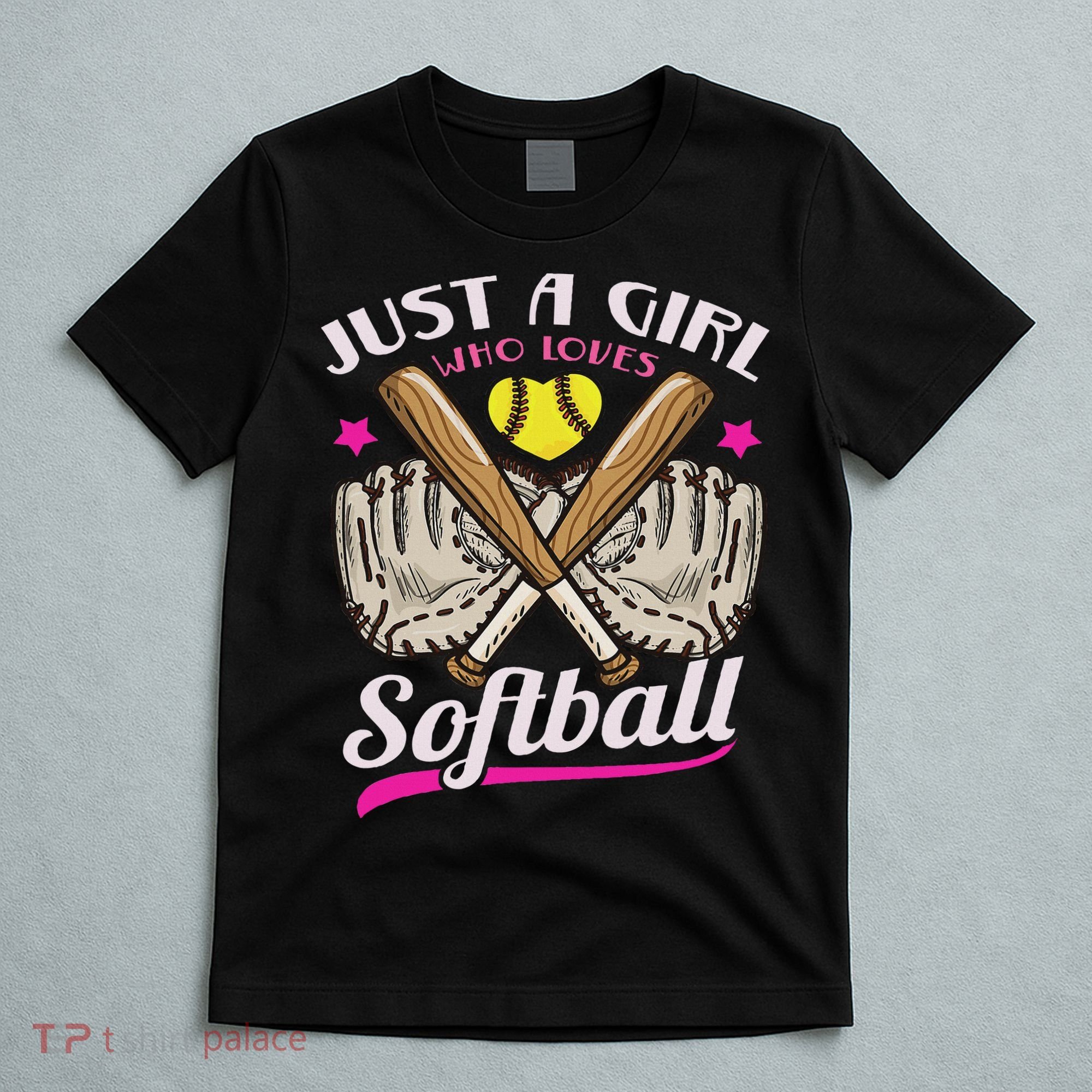 Softball Just A Girl Who Loves Softball Softball Player T-Shirt